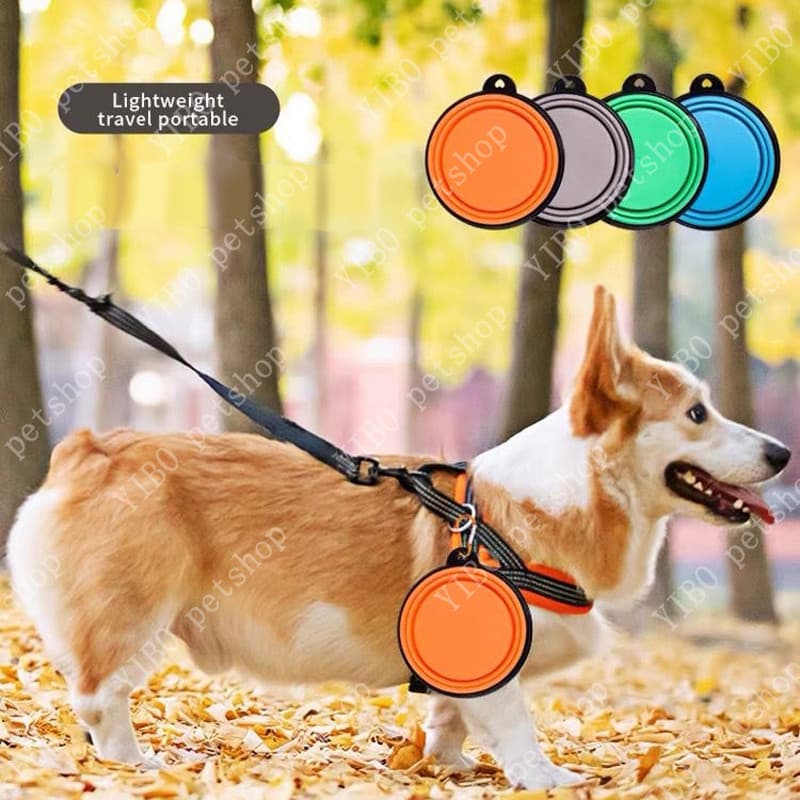 Tigela Para Cães , Dobrável Viagem De Animais De Estimação , Cachorro , Gato , Silicone , De Comida