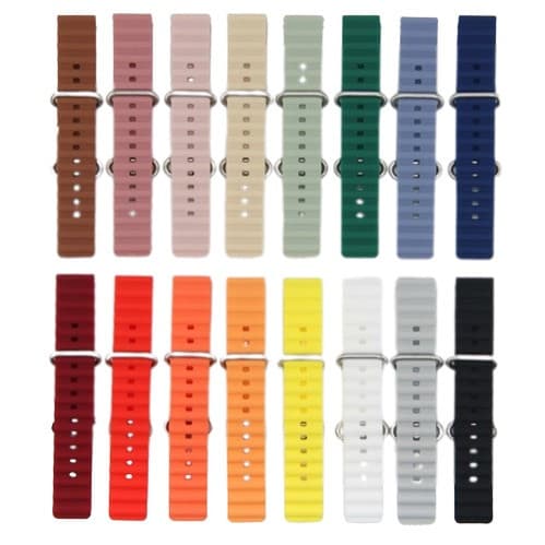 Pulseira Oceano 18mm, 20mm, 22mm Para Smartwatch e Relógio Digital Analógico Pinos de Engate Rápido