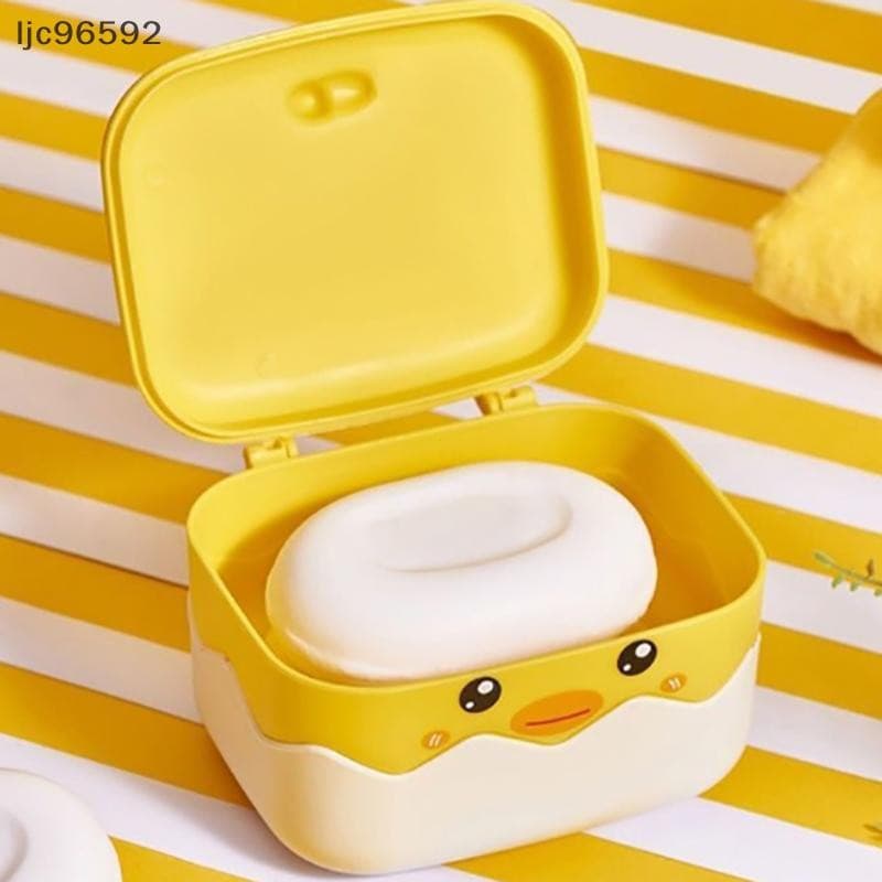 [ljc] 1 peça de saboneteira de plástico em formato de pato, bandeja de sabonete com design de desenho animado, bandeja d