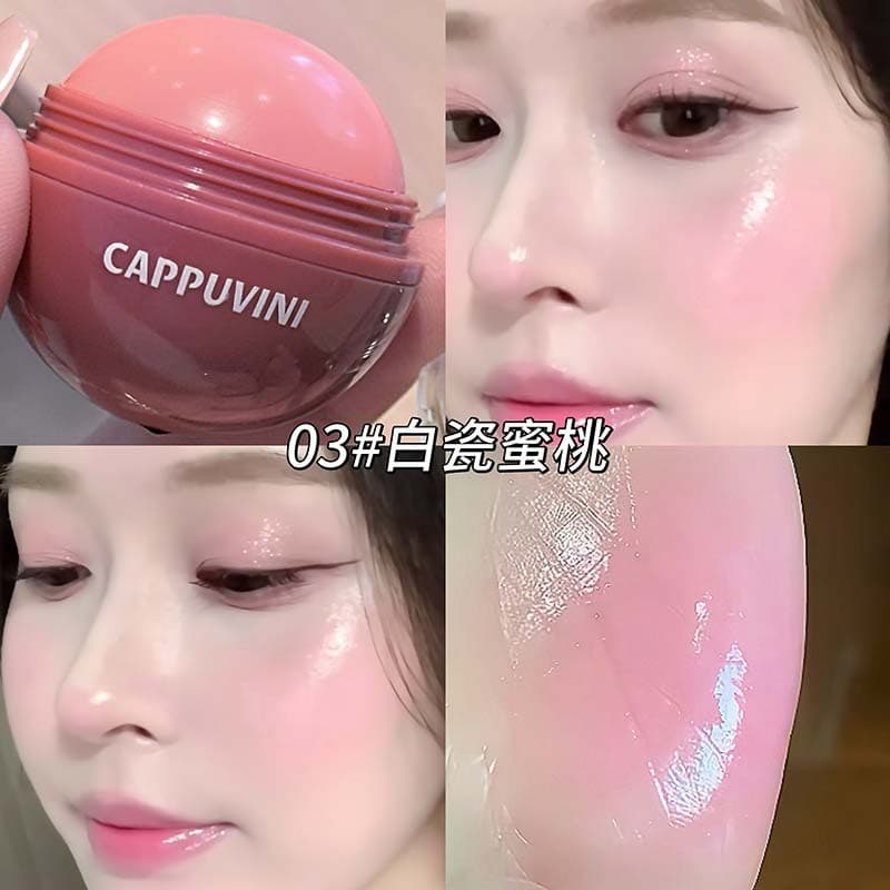 Rosa Blush bola tridimensional brilho natural Ruddy cor serviço natural Rouge clareamento não-despertar maquiagem fácil