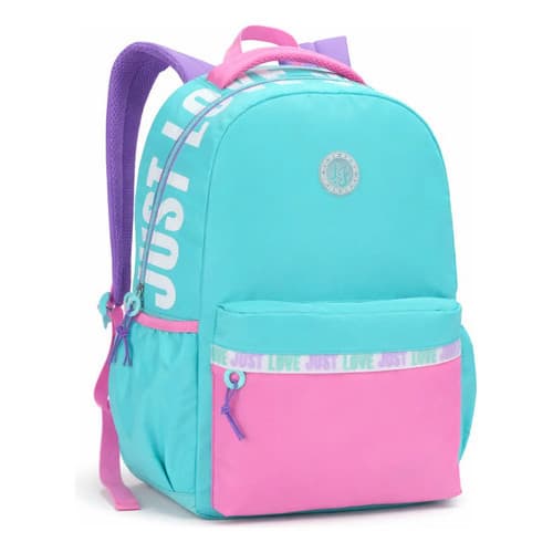 Mochila Escolar Feminina Rosa Juvenil Impermeavel Resistente
