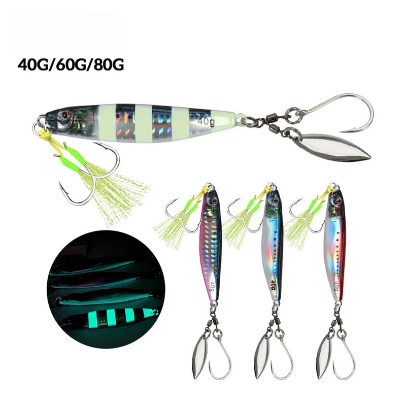 Isca de Pesca Vertical de Metal em Forma de S, Impressa em 3D, Afundamento Rápido, 40g 60g 80g, para Pesca em Água Sal