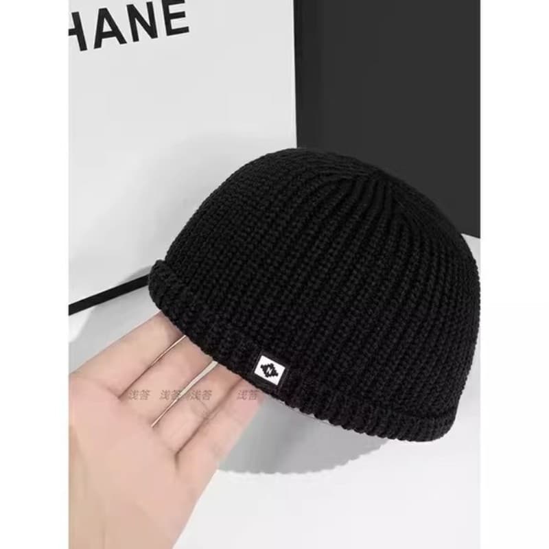 K chapéu de malha outono melão pele chapéu masculino lã fina senhorio Yuppie chapéu feminino outono inverno chapéu carec