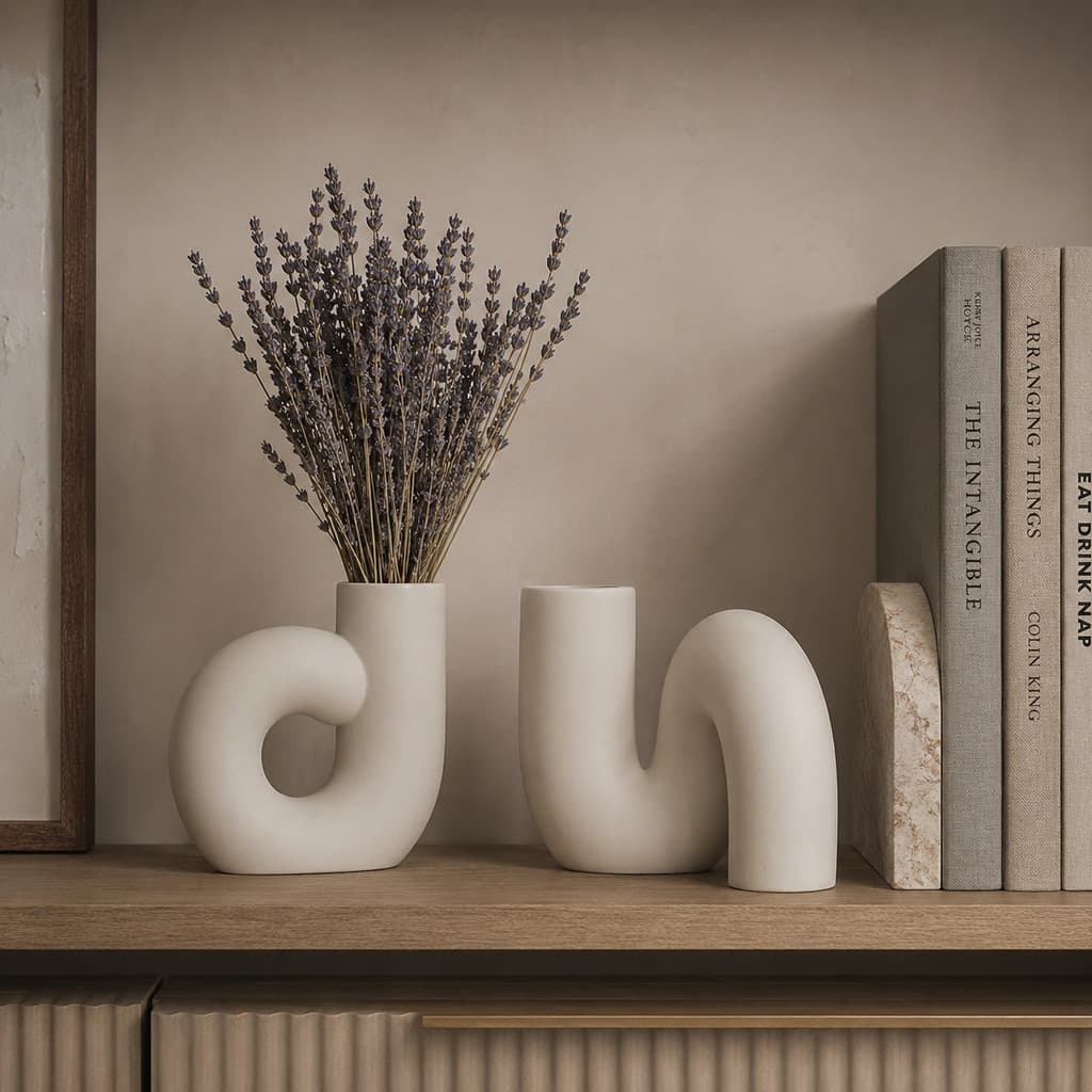 Kit 2 Vasos Decorativos Estilo Nórdico Minimalista Sala Kit Oasis