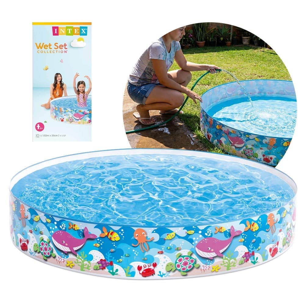 Piscina Infantil Resistente em Vinil Snapset 443 Litros Circular Dias de Praia Intex
