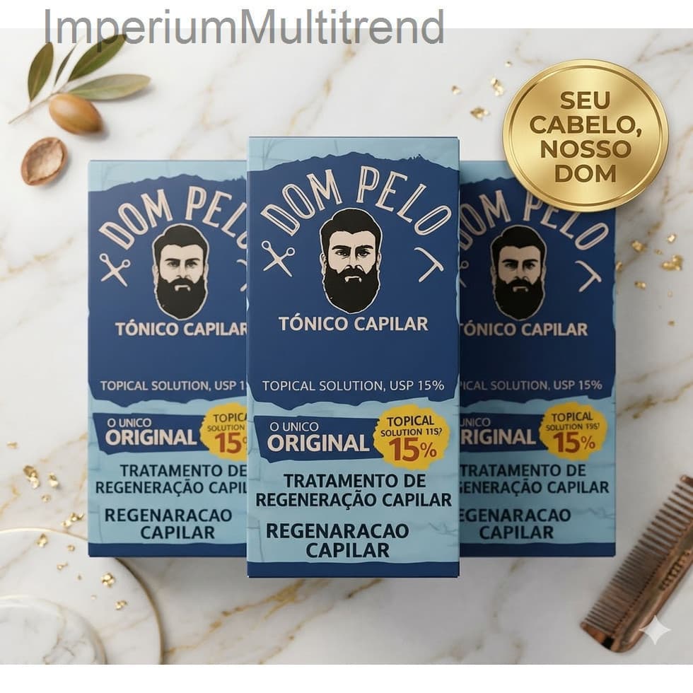 Kit 3 Tônico Capilar Dom Pelo 120ml – Fortalece Cabelo e Barba, Melhora a Aparência