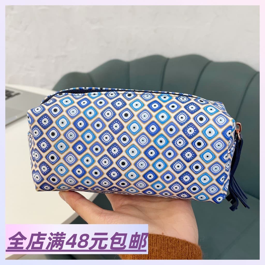 Pronto Estoque Estilo Literário Real Bonito!Bolsa cosmética espessada de PU macio Bolsa de armazenamento de organização