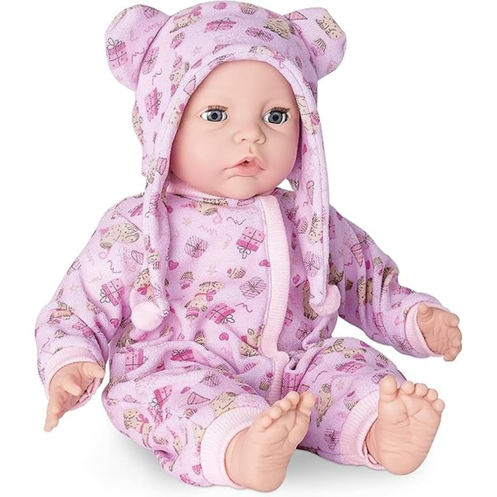 Boneca com Pijama New Born Mamadeira Mágica, Chupeta e Chaveiro de Unicórnio - Divertoys  -  ECO