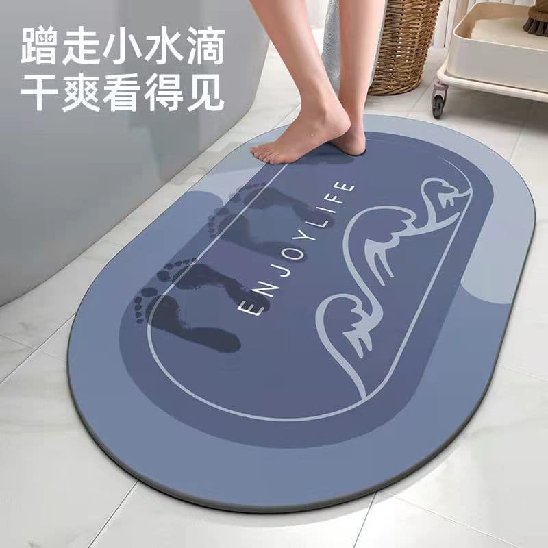 Diatom lama almofada macia absorvente esteira da porta do banheiro terra diatomácea antiderrapante banheiro pé tapete do