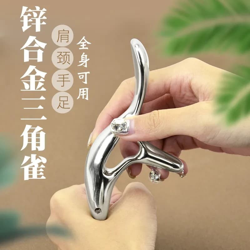 Aço inoxidável Metal triângulo Tit massageador pé meridiano massageador dragagem Cone pé acupuntura acupuntura vara ferr