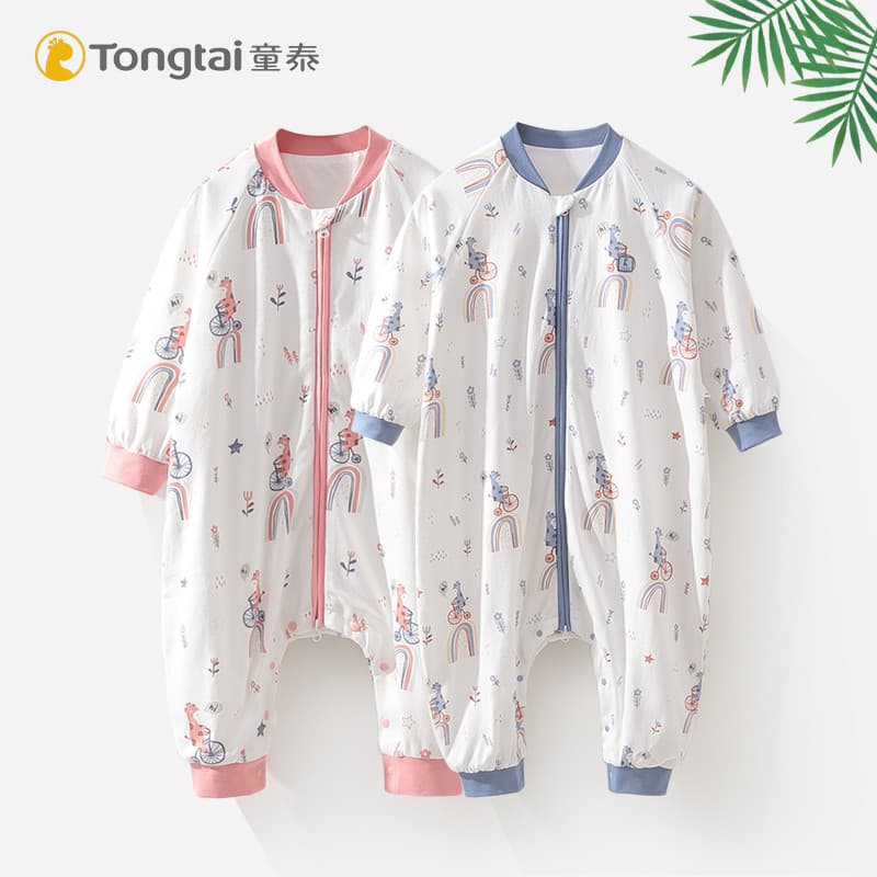 Tongtai saco de dormir para bebês, meninos, meninas, bebê, primavera, outono, camada dupla, algodão puro, crianças, pern