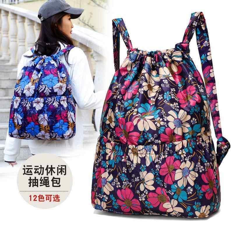 Mochila com cordão para compras de idosos de meia-idade, bolsa feminina para esportes ao ar livre, mamãe, fechamento de