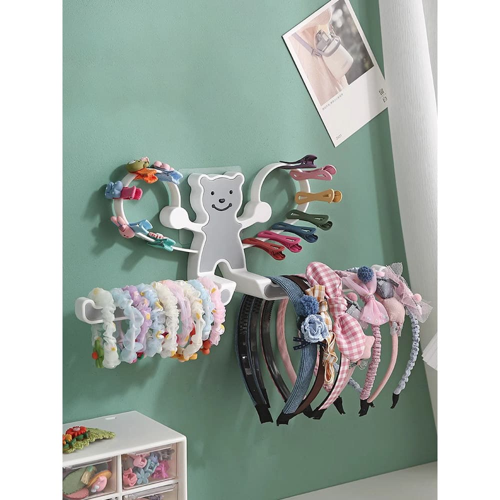 Faixa de cabeça de armazenamento ferramenta útil parede pendurado acessórios para o cabelo rack colocar bandana hairpin