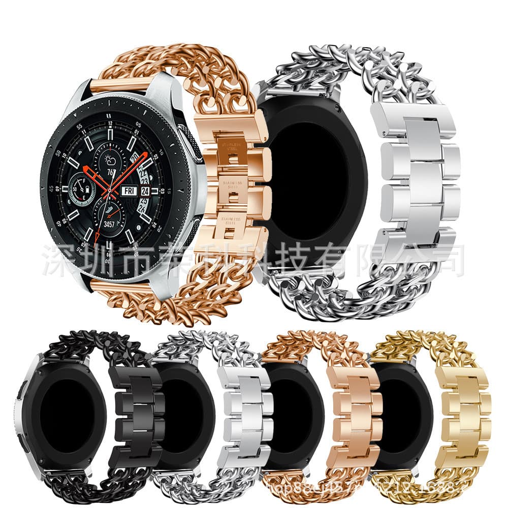 Adequado para Samsung galaxy watch 46m Denim pulseira de corrente liga pulseira de relógio corrente pulseira de aço gera