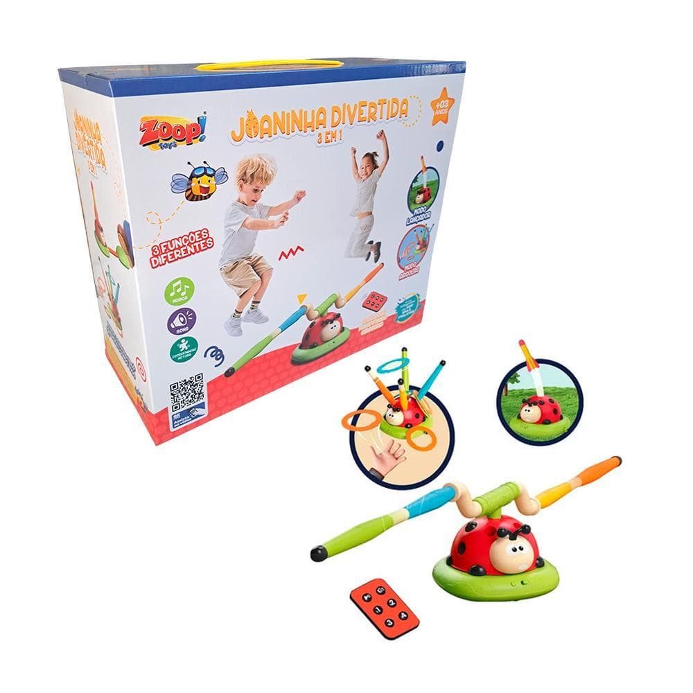 Joaninha Divertida 3 Em 1 Lançador Foguete Argolas Zoop Toys