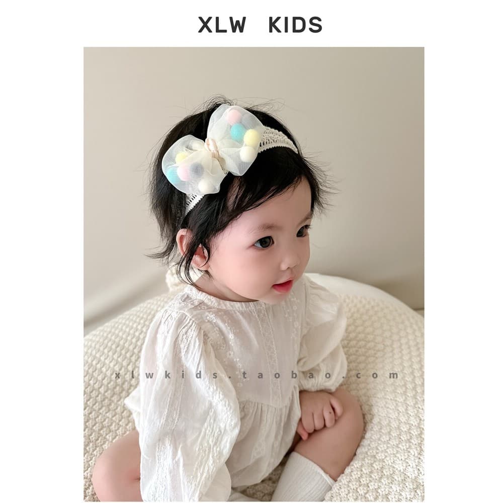 Ins estilo versão coreana acessórios para o cabelo das crianças esponja bola arco bandana do bebê menina Headwear gaze b