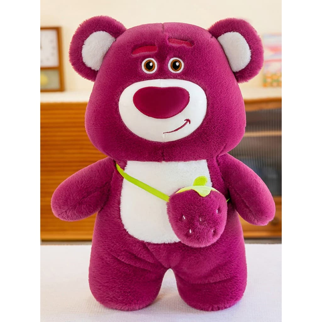 Morango urso boneca de pelúcia dos desenhos animados boneca presente aniversário bonito calmante boneca travesseiro para