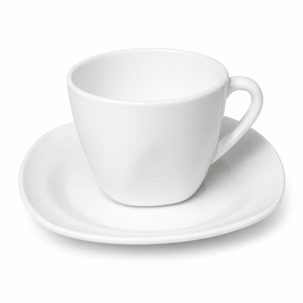 Jogo 06 Xícaras Café Chá Vidro Opalina Branco com Pires 190ml