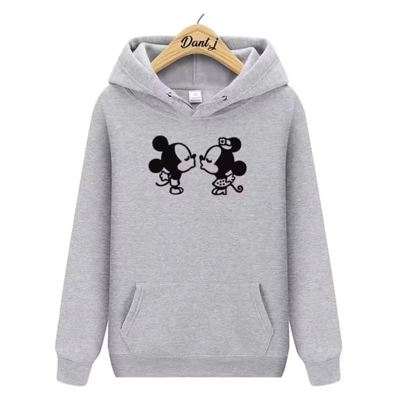 Moletom Canguru Feminino Estampado mikey e minie Blusa de Frio Premium Estiloso Inverno