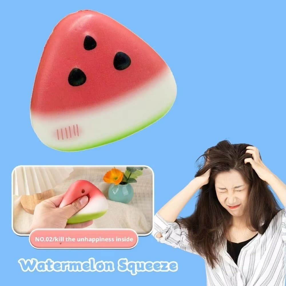 Fofo Brinquedo Squishy Fatia de Melancia Macio Espremer Fidget Alívio do Estresse Brinquedos