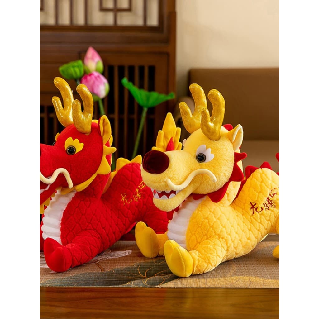 Ano criativo do dragão sorte dragão boneca presente de ano novo brinquedo de pelúcia presente ano novo longo dragão zodí