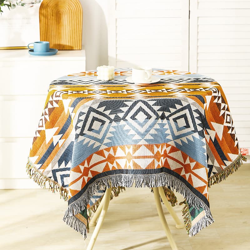 Toalha de mesa boêmia, mesa redonda, quadrada, toalha de mesa de café doméstica, acampamento ao ar livre, capa Anti-poei