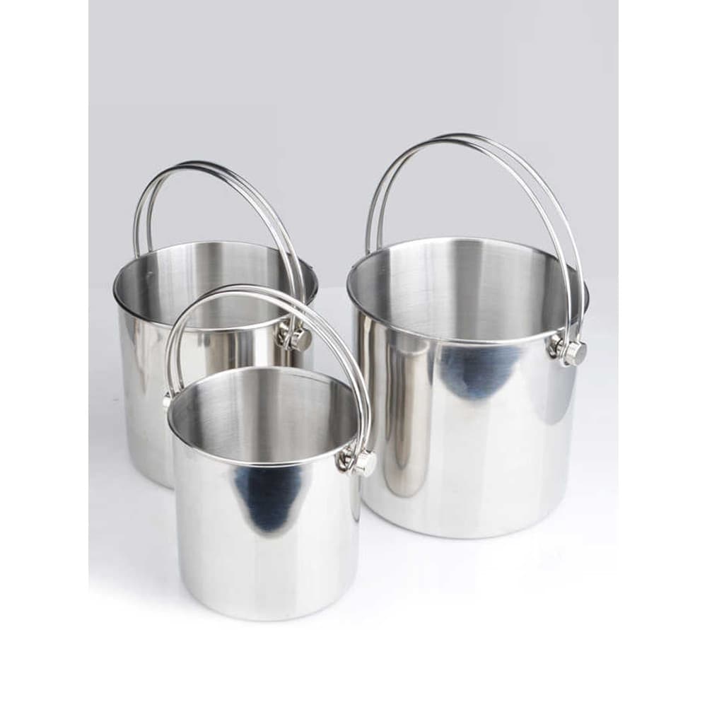 Aço inoxidável grande médio pequeno engrossado dupla linha portátil balde de gelo balde de gelo com barra de água balde