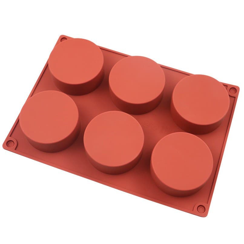 Molde De silicone Cilíndrico De 6 Furos mousse De Bolo Feito À Mão Sabão Chocolate Geléia Caixa De Gelo Cozimento &-* -