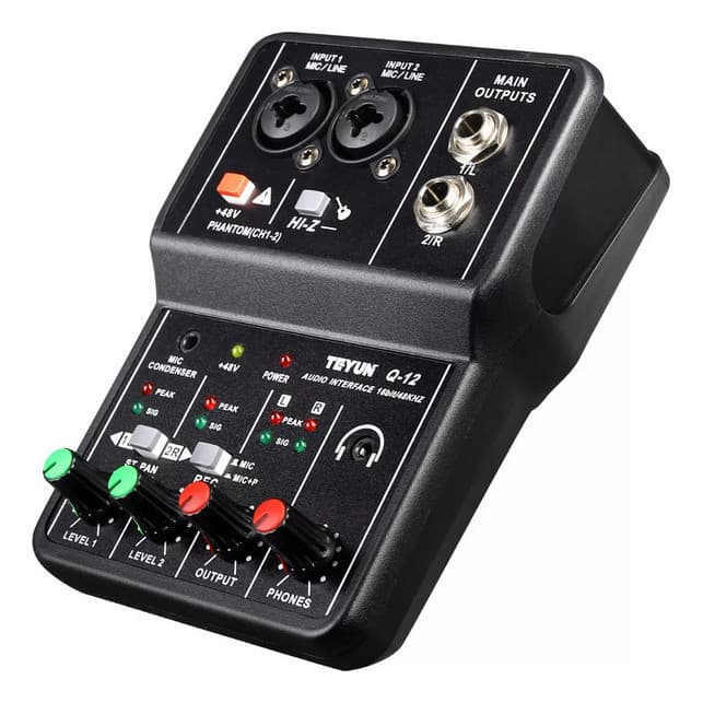 Mesa Mixer Placa de Som LE-702 Lelong Interface de Áudio USB 5V