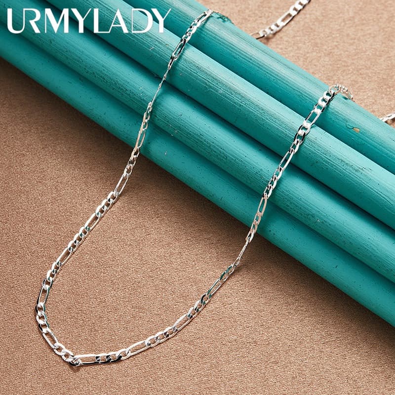 URMYLADY Corrente Fina Prata Esterlina 925 16/18/20/22/24/26/28/30 Polegadas Colar De Charme Para Homem Festa De Casamen