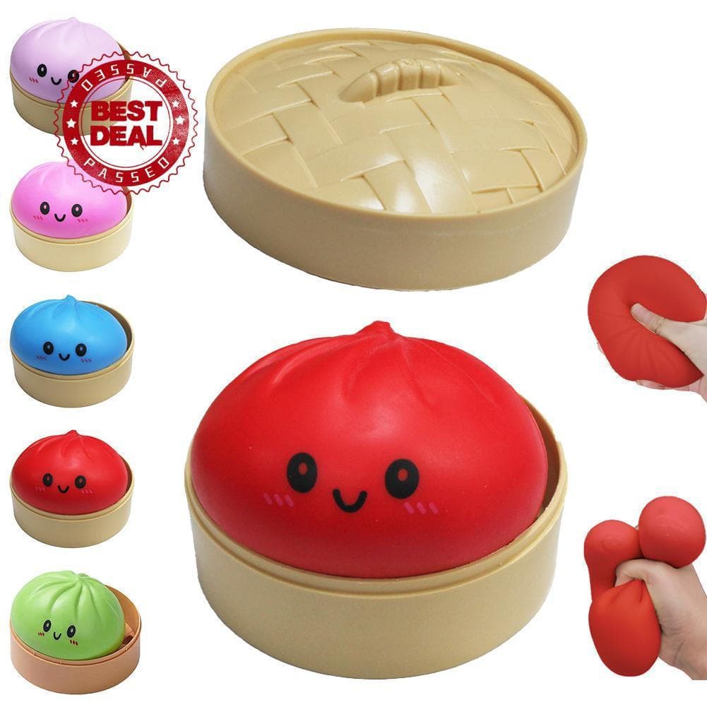 Simulação Grande Pão Cozido No Vapor Brinquedo Mole Com Cesta De Alívio Do Estresse Bola Lento Subindo Brincadeira I1Y0