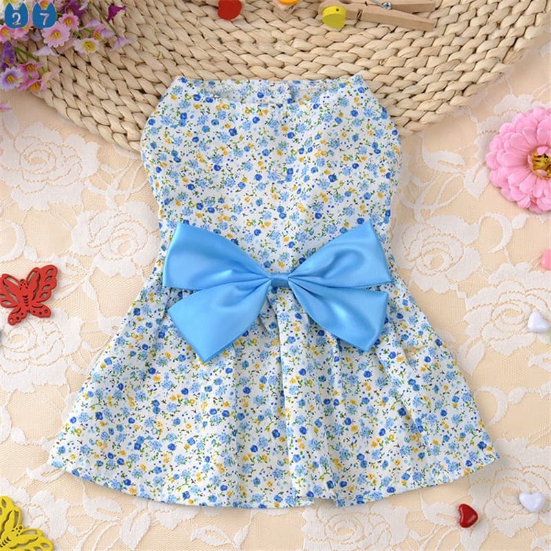 (27 Pets) Vestido Fofo De Malha Estilo Delicado De Verão Para