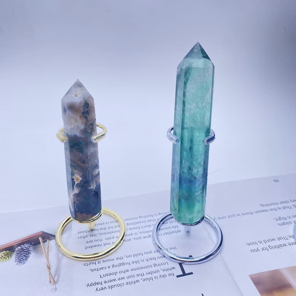 Coluna de cristal pedra áspera ametista cetro em forma de coluna Display de etiqueta Mineral F