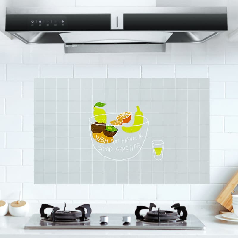 Adesivo autoadesivo para cozinha, à prova de óleo, à prova d'água, resistente a altas temperaturas, fogão, exaustor, óle