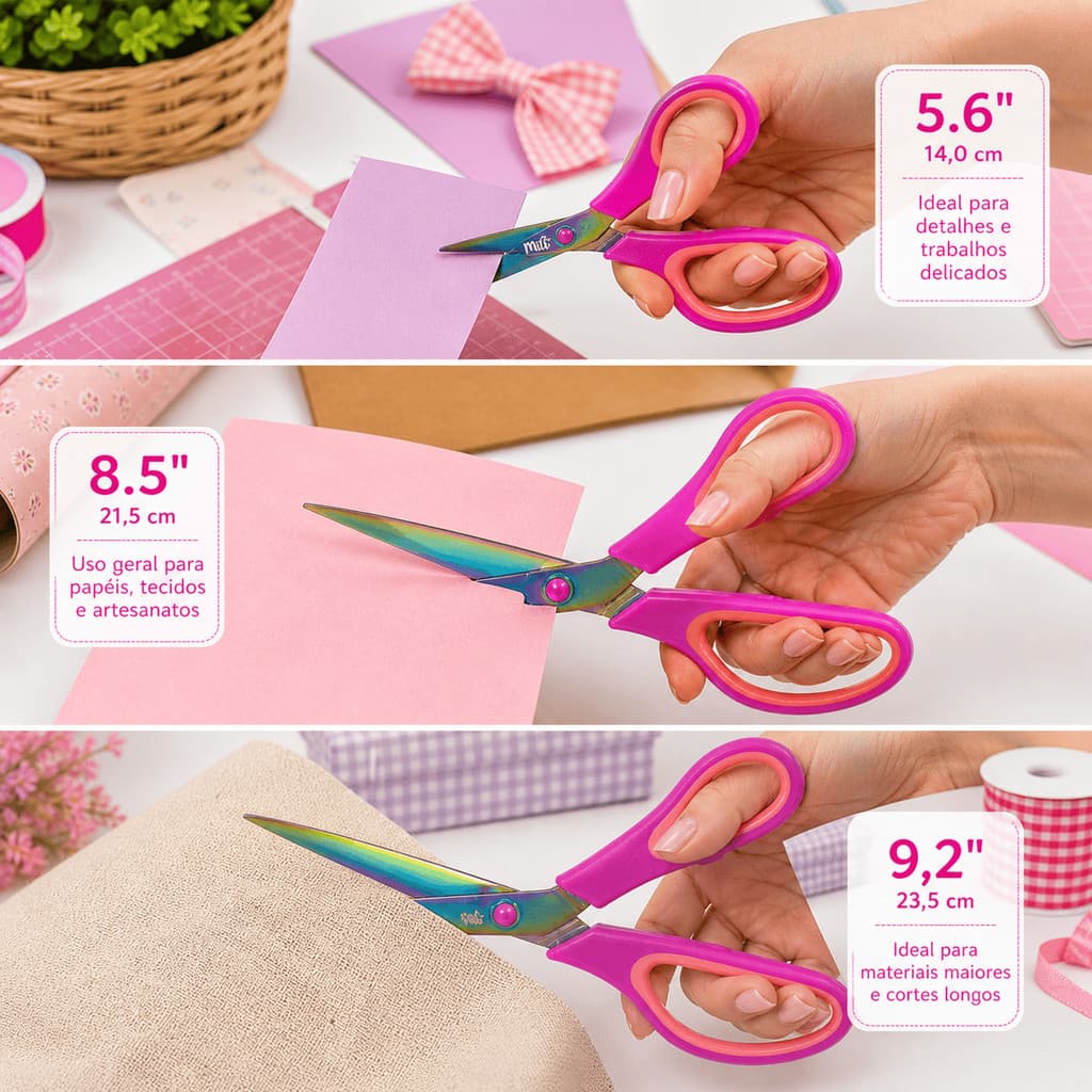 Kit de Tesouras de Titânio Original Mili Patchwork Corte Costura Profissional Alta Precisão Artesanato em geral