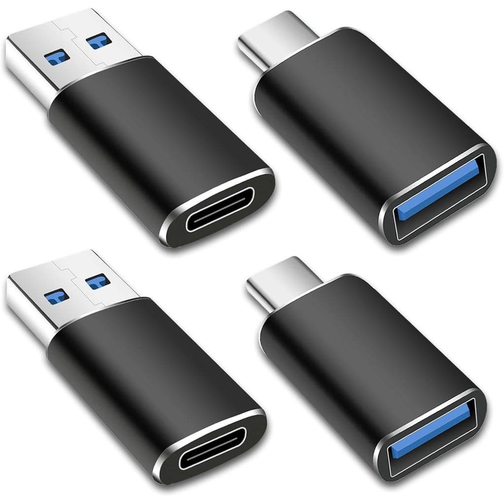 Adaptador OTG USB para USB C SHERAF, 4 Peças, Conversor de Carregador Tipo C Fêmea para A Macho, 2 Peças, Adaptador USB
