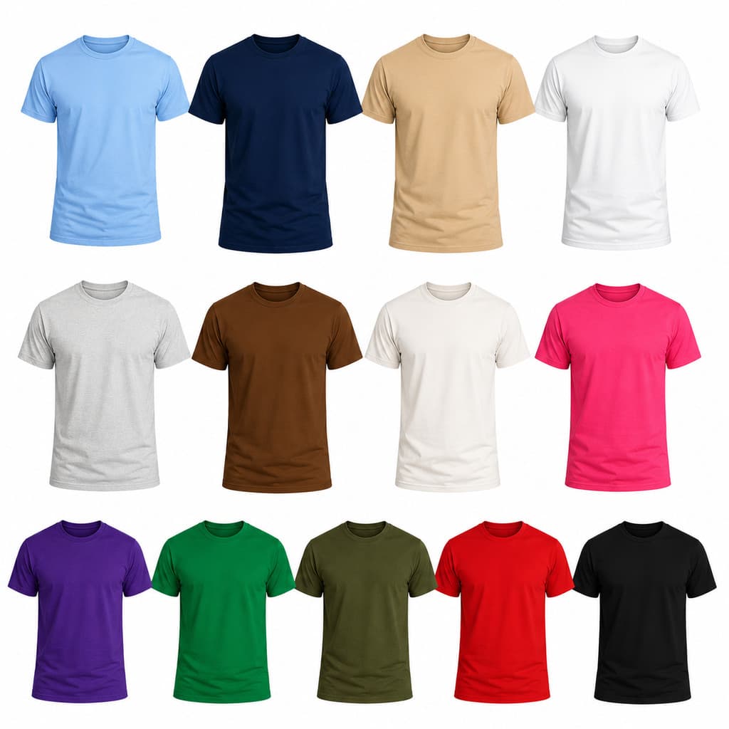 Camiseta Masculina Básica Algodão Confortável Casual Lisa