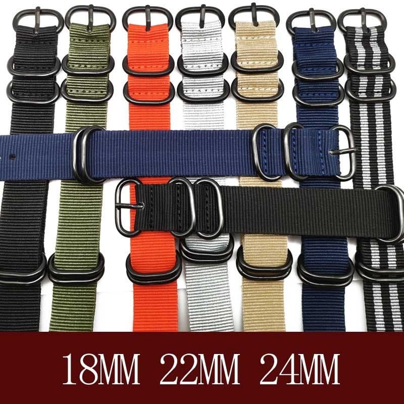 Pulseira de Relógio de Nylon Durável 20mm 22mm 24mm com Fecho NATO Zulu
