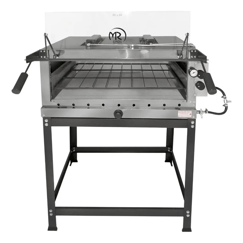 Forno de Pizza Industrial Gás GLP MR Fogões Infra 80x60, Assa Até 8 Pizzas