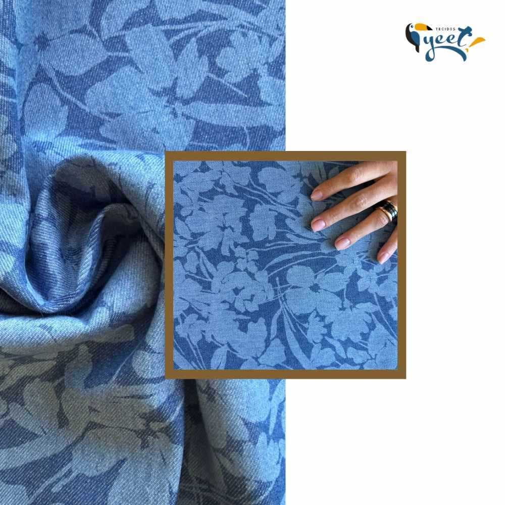Jeans Florença - Tecido Estampado Digital -  Largura 1,75 m -  100% Algodão