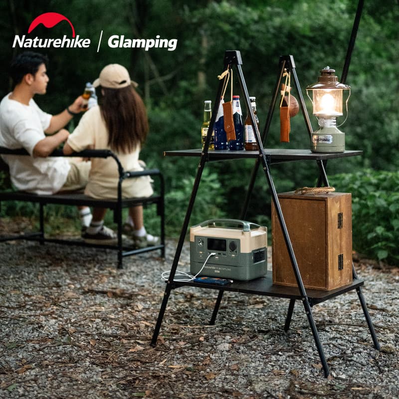 Naturehike Naturehike Rack de armazenamento portátil mesa de piquenique ao ar livre acampamento mesa dobrável talheres m