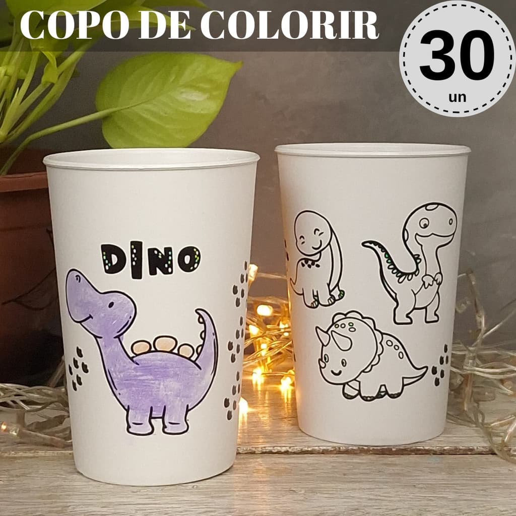 Aniversário Dinossauro Kit 30 Copos Aniversário Dinossauro baby Para festa Dinossauro Dino Baby