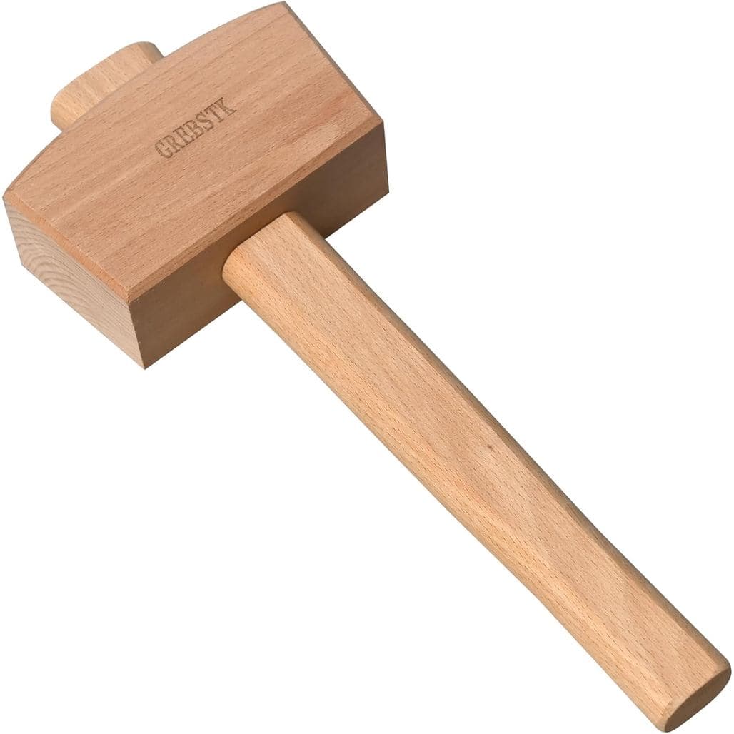 GREBSTK Martelo de Madeira de Faia - Martelo para Trabalhos em Madeira e Triturador de Gelo para Coquetéis, Perfeito par