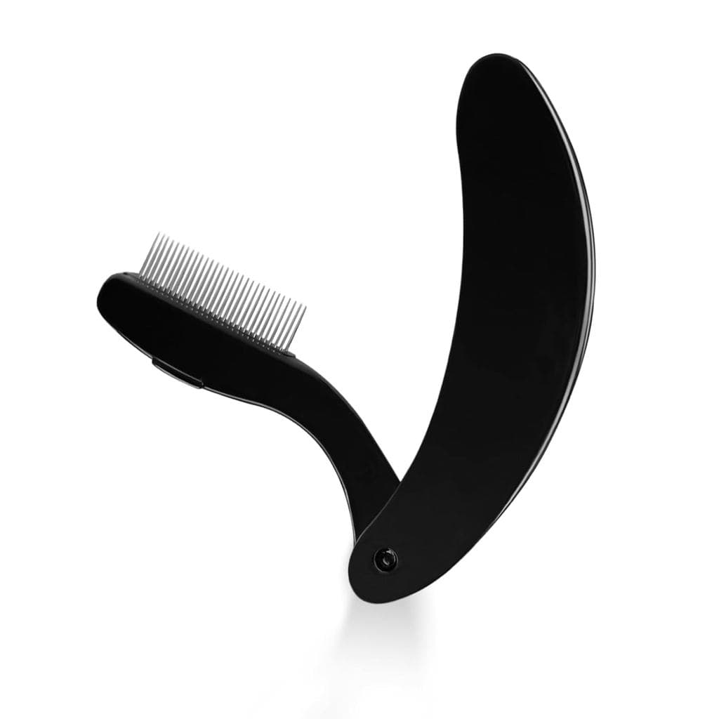 Separador de Cílios, Pente de Cílios Dobrável para Maior Conveniência, Plástico Preto e Aço Inoxidável, Ideal para Maqui