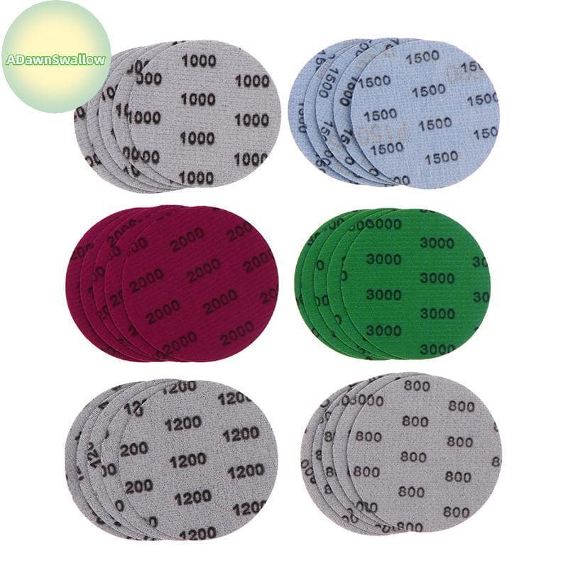ADS 30Pcs 3 Polegada 75MM Conjunto De Papel De Lixa 800-3000 Grit Discos Secos E Molhados Gancho Loop Ferramentas Abrasi