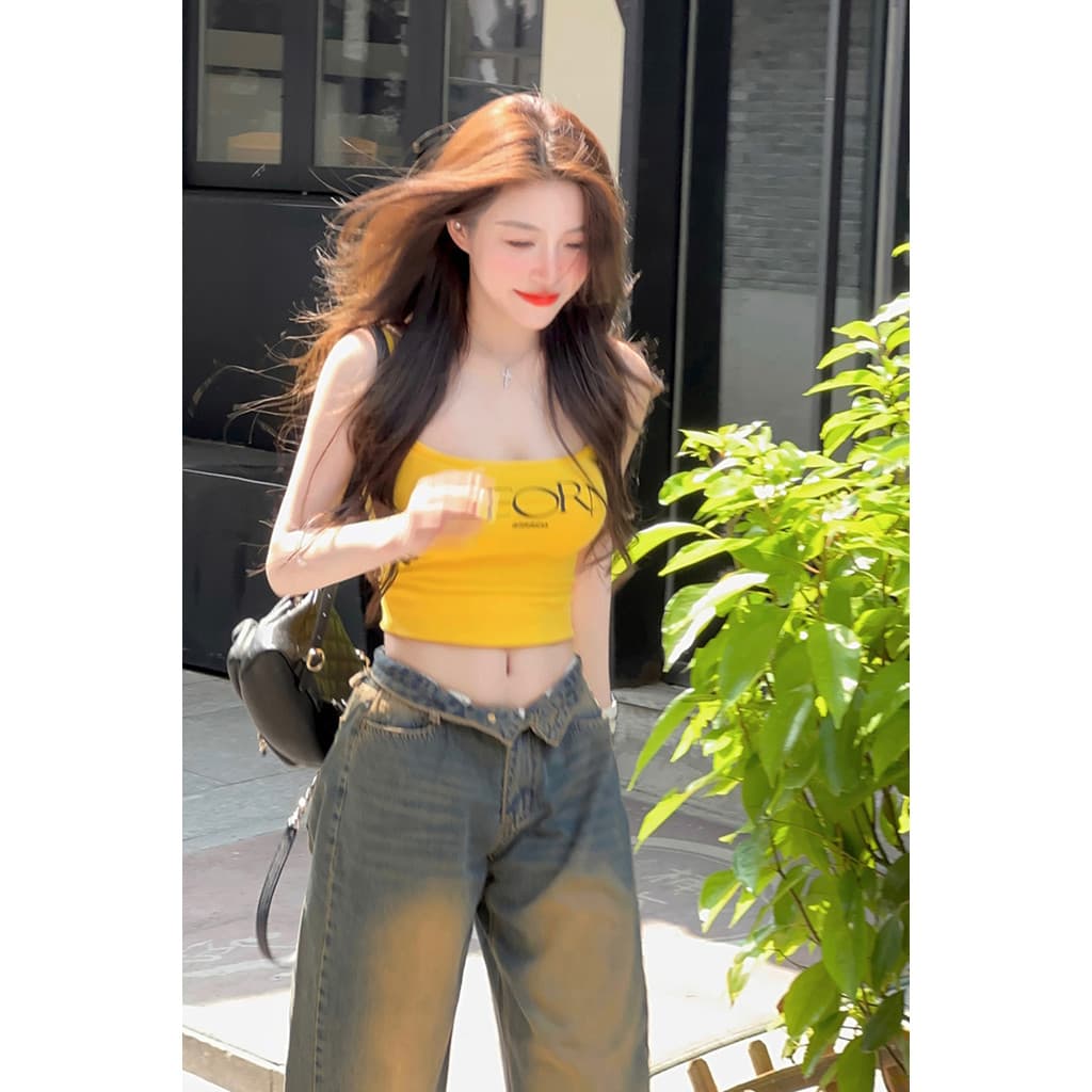 Puro desejo quente estilo menina camisola feminina verão 2026 novo estilo mais magro olhar interior exterior usar curto