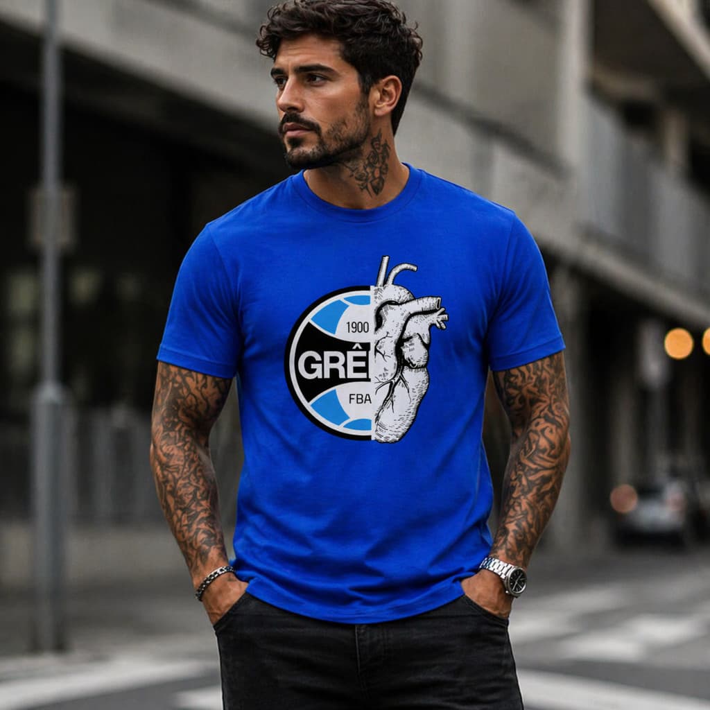 Camisa Camiseta Coração Do Gremio Unissex - Envio Imediato Mood.VestFranca