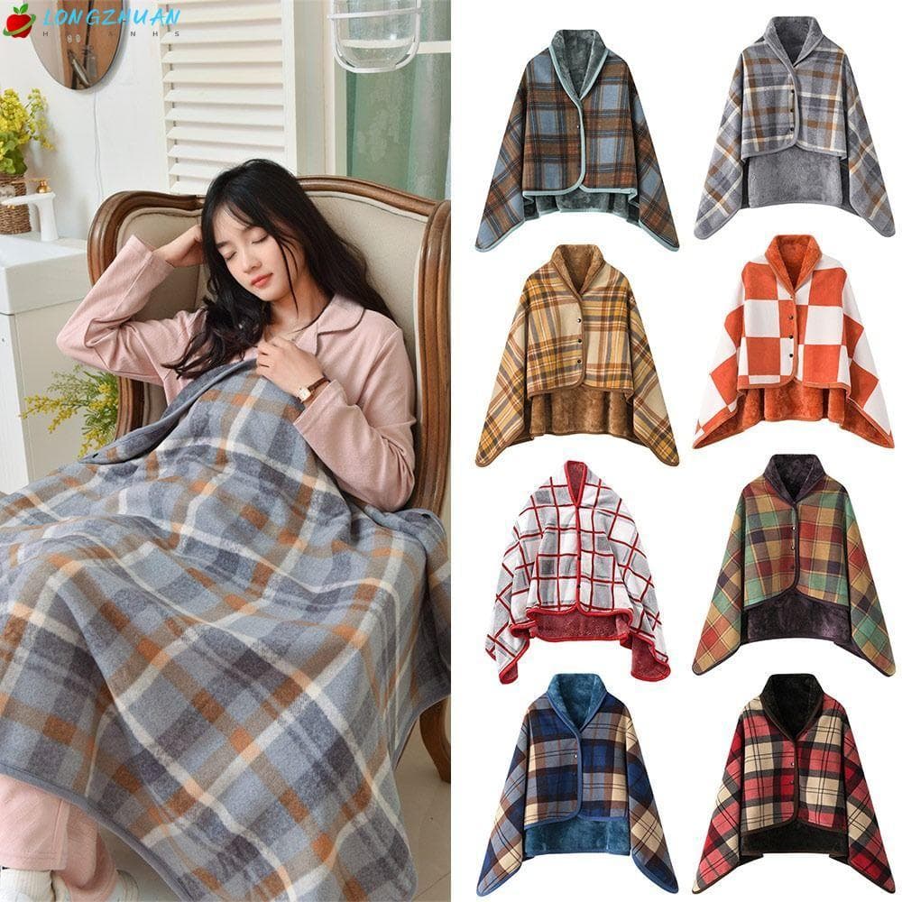 Cobertor Xale Vestível LONNGZHUAN , Com Multifuncional De Inverno Botão , Lenços Grossos