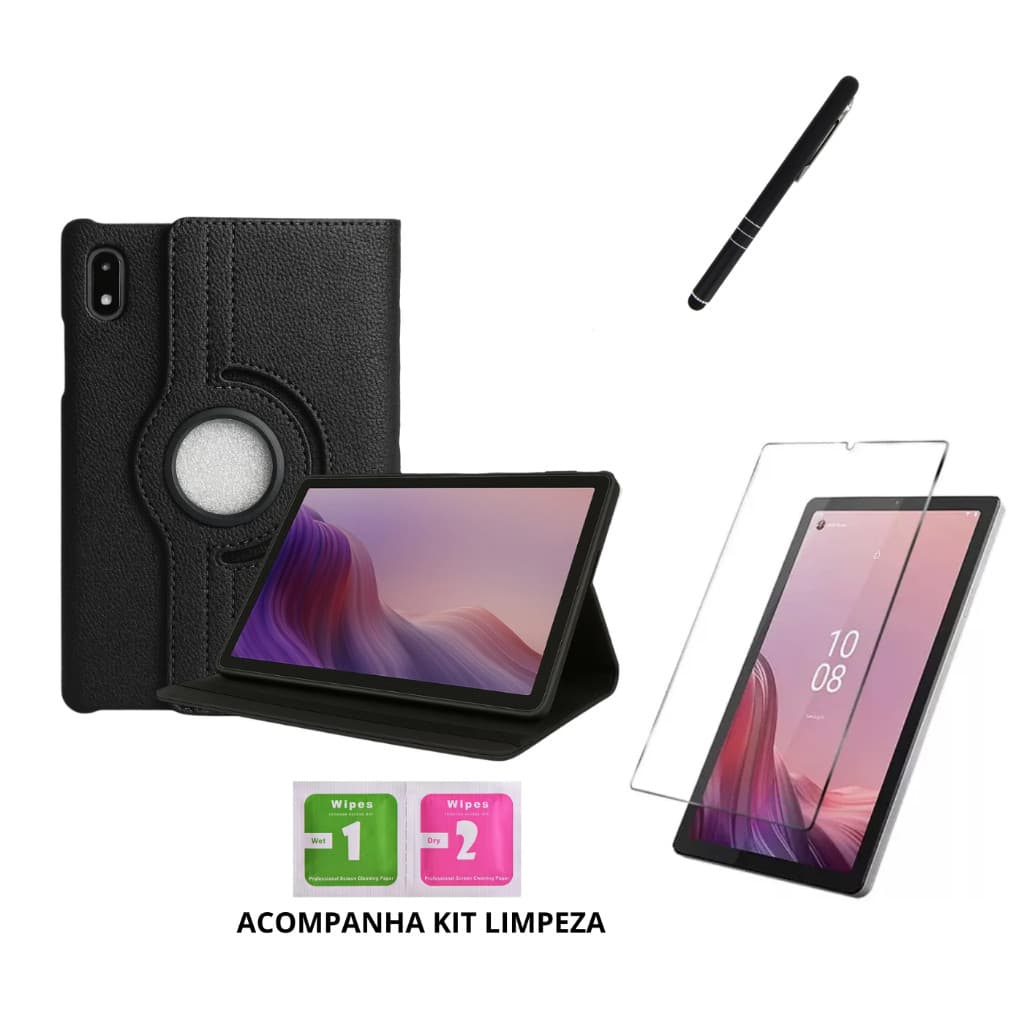 Capa Para Tablet Lenovo M9 Kit Completo Capa + Película + Caneta Touch Screen