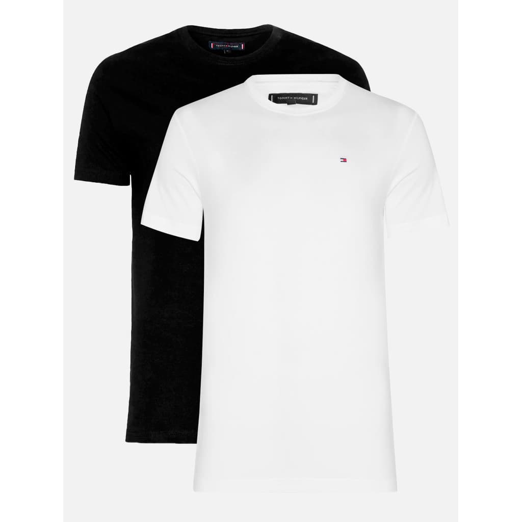 Kit Camisetas Tommy Hilfiger Original | Masculina Essential Branca/Marinho 2UN